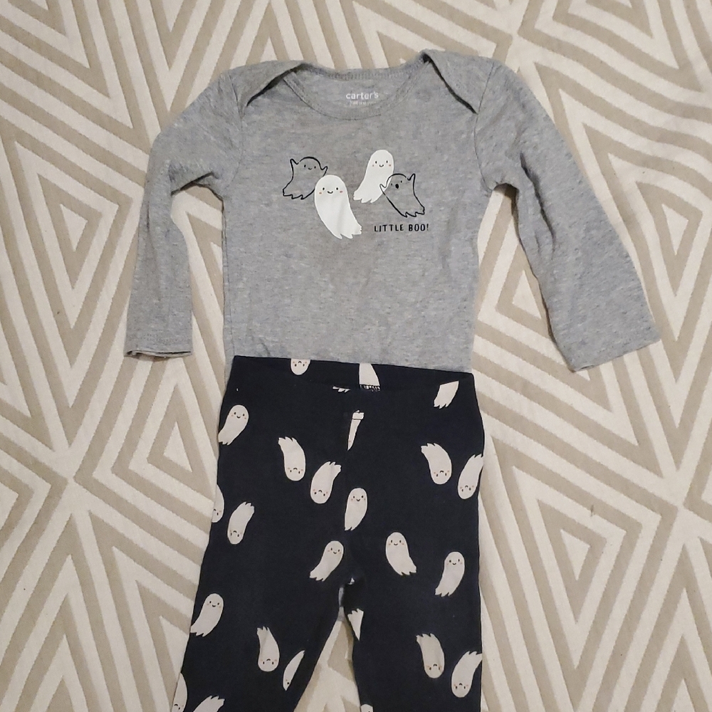 Carter's Gray and Black Ghost Baby Set